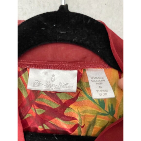 The Lingerie Collection Womens Short Kimono Robe Floral Tropical Size Medium - Picture 3 of 8